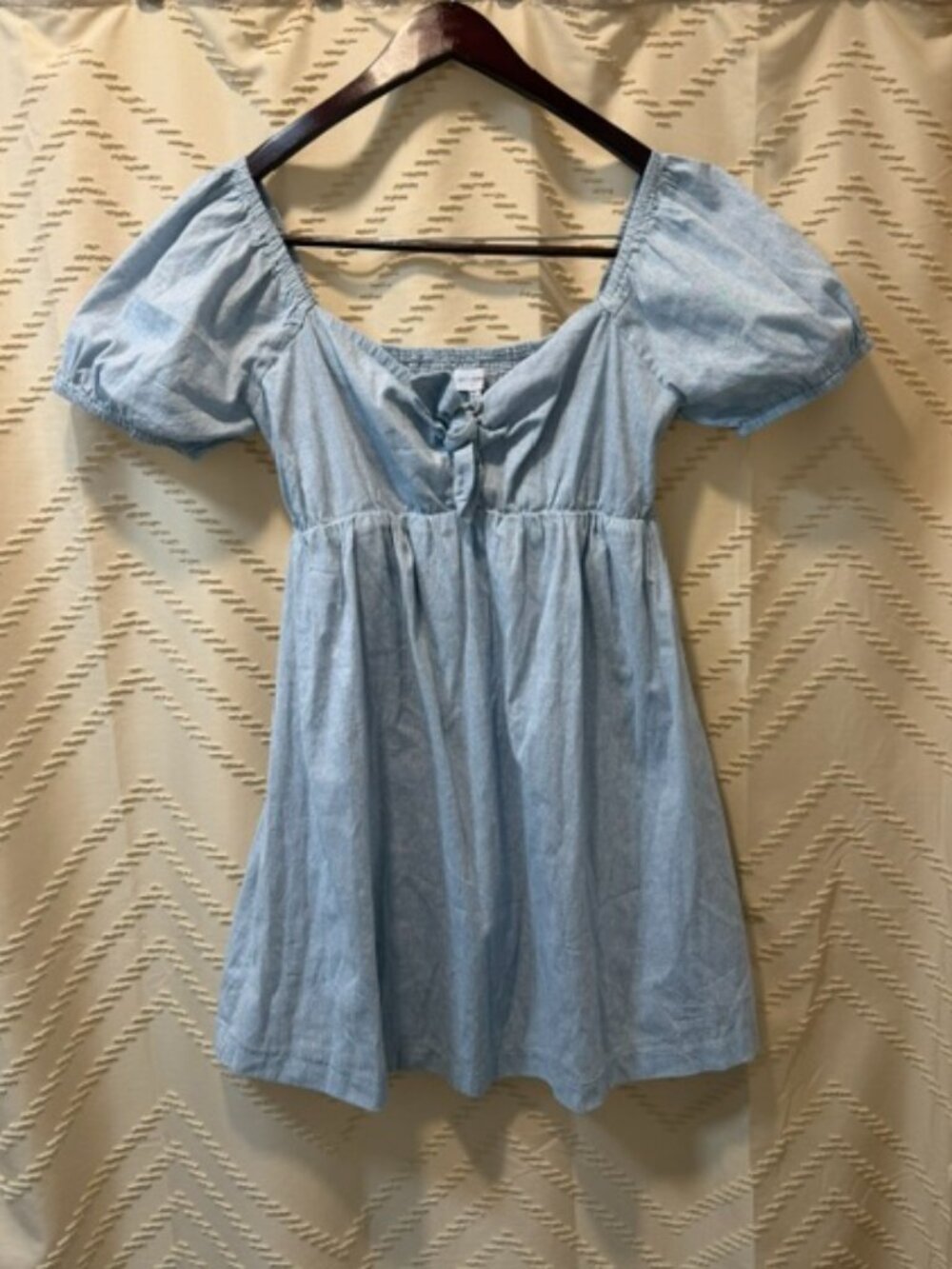 Lost + Wander Dress L Light Blue Linen Blend Boho Cottagecore Summer